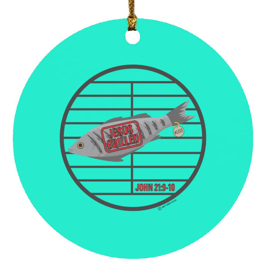 153 Fish - Circle Ornament - Jesus Surfed Apparel Co.