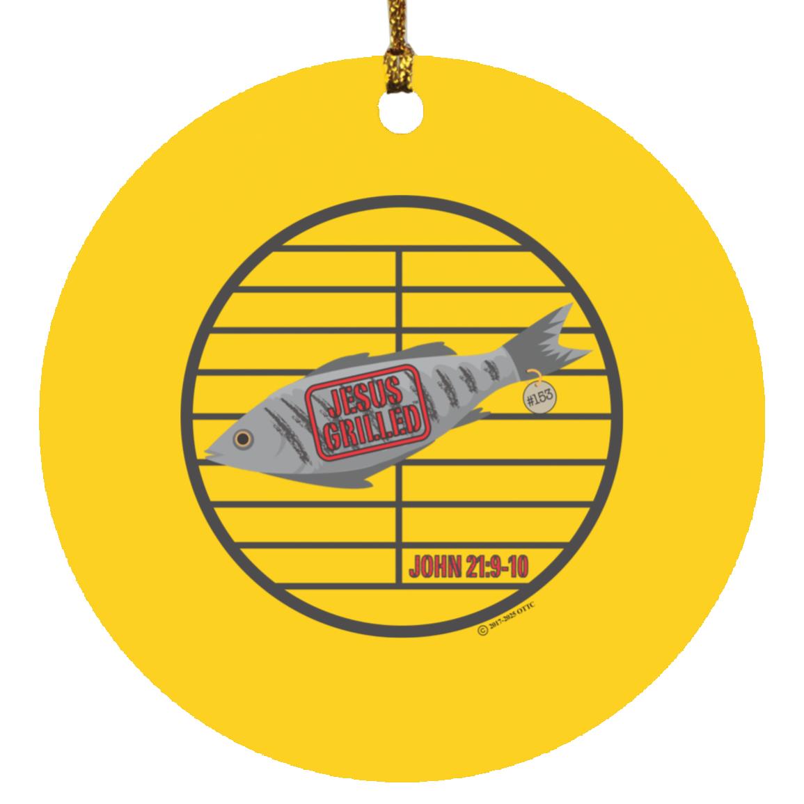 153 Fish - Circle Ornament - Jesus Surfed Apparel Co.