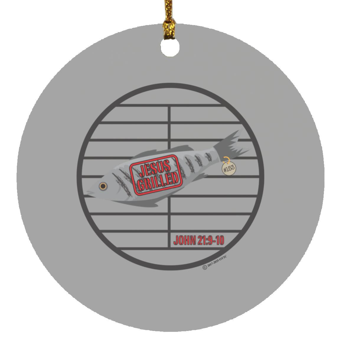 153 Fish - Circle Ornament - Jesus Surfed Apparel Co.