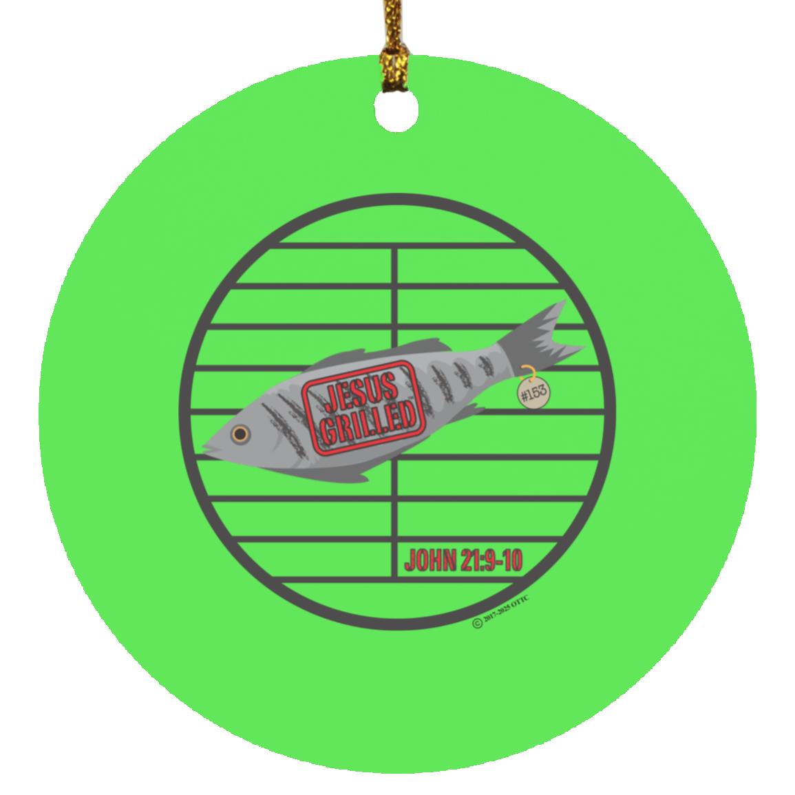 153 Fish - Circle Ornament - Jesus Surfed Apparel Co.