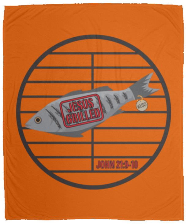 153 Fish - Cozy Plush Fleece Blanket - 50x60 - Jesus Surfed Apparel Co.