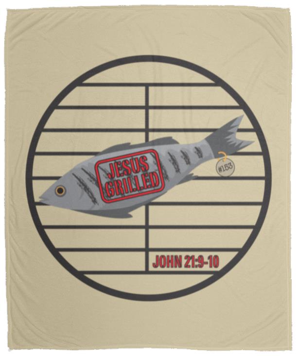 153 Fish - Cozy Plush Fleece Blanket - 50x60 - Jesus Surfed Apparel Co.