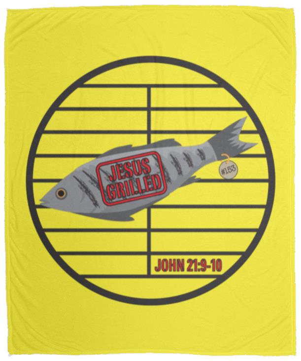 153 Fish - Cozy Plush Fleece Blanket - 50x60 - Jesus Surfed Apparel Co.