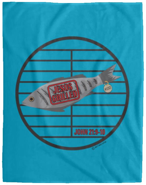 153 Fish - Cozy Plush Fleece Blanket - 60x80 - Jesus Surfed Apparel Co.