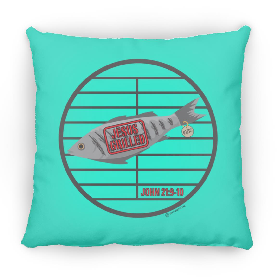 153 Fish - Large Square Pillow - Jesus Surfed Apparel Co.