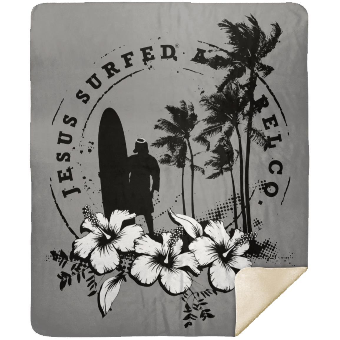 Jesus Surfed Apparel - Premium Mink Sherpa Blanket 50x60