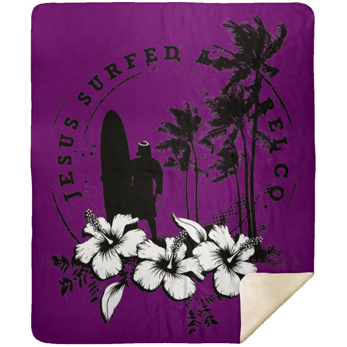 Jesus Surfed Apparel - Premium Mink Sherpa Blanket 50x60