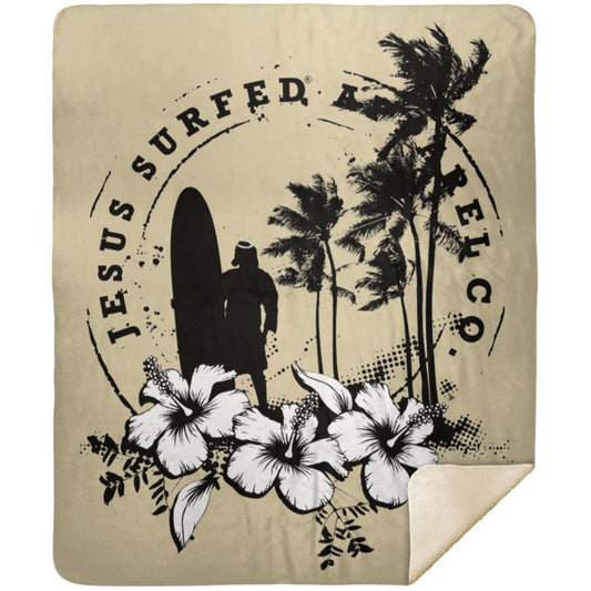 Jesus Surfed Apparel - Premium Mink Sherpa Blanket 50x60