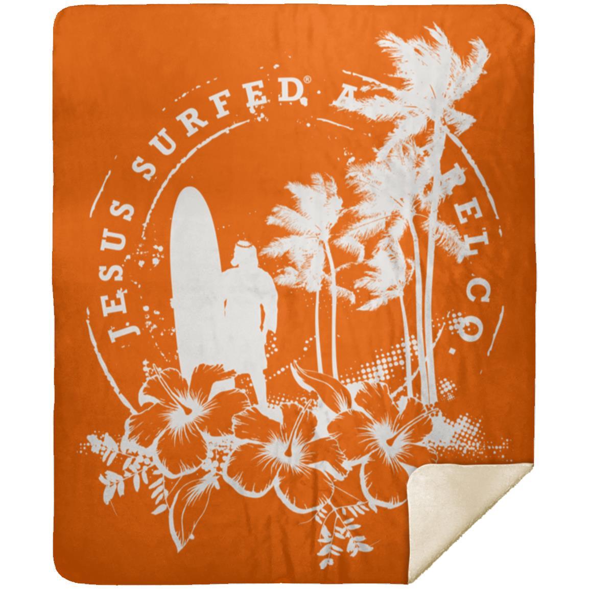 Jesus Surfed Apparel - Premium Mink Sherpa Blanket 50x60