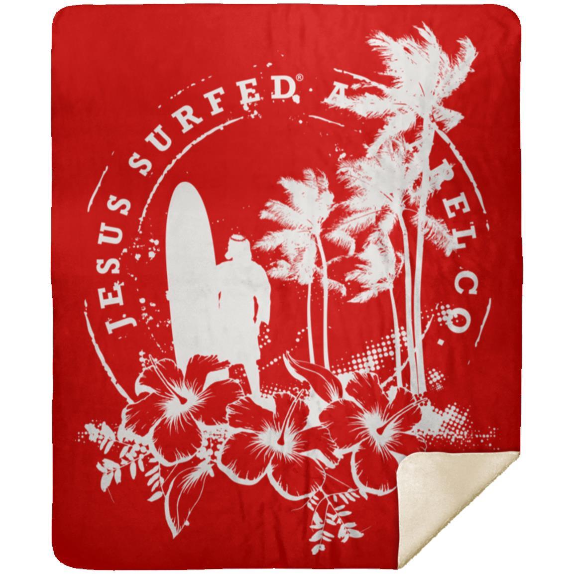 Jesus Surfed Apparel - Premium Mink Sherpa Blanket 50x60