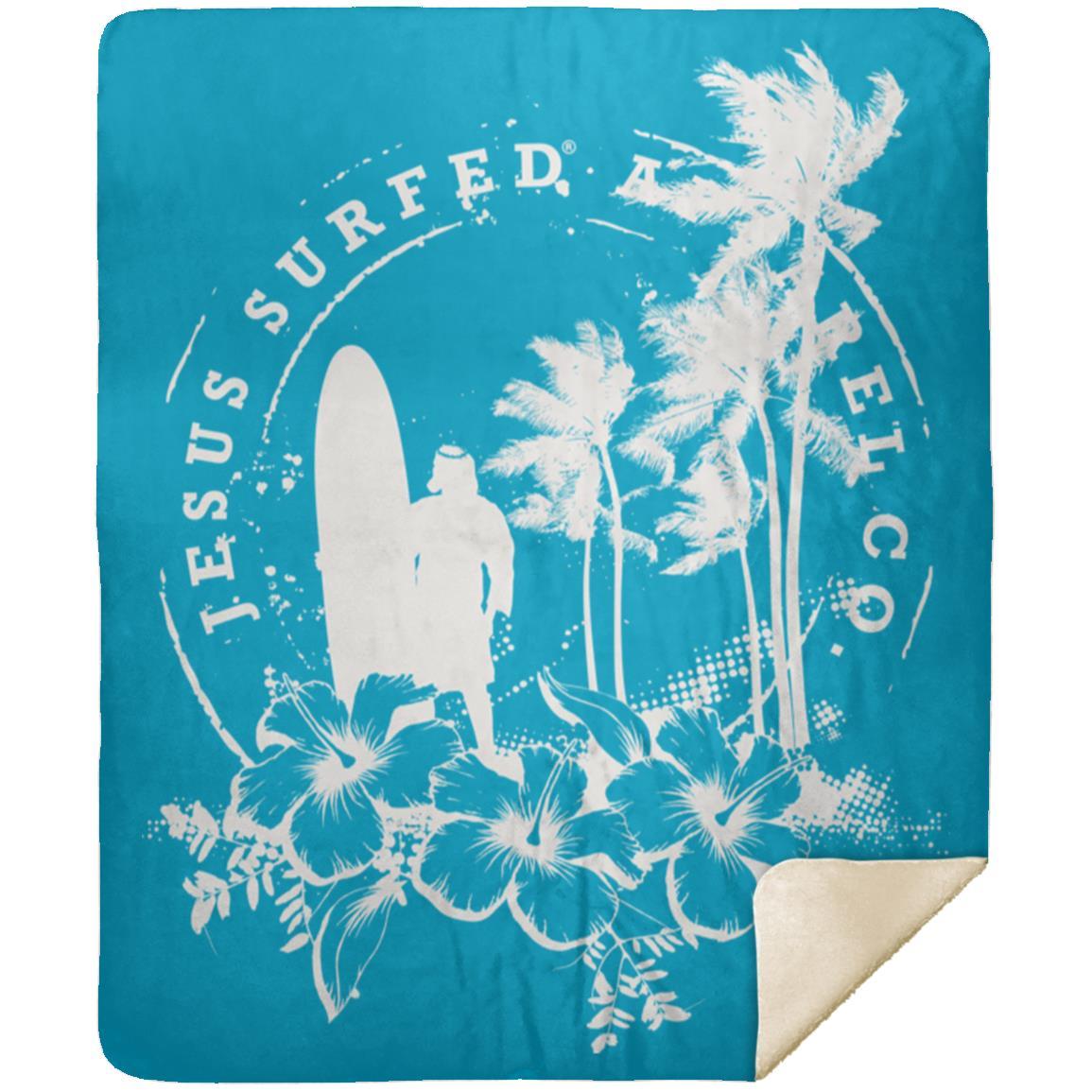 Jesus Surfed Apparel - Premium Mink Sherpa Blanket 50x60