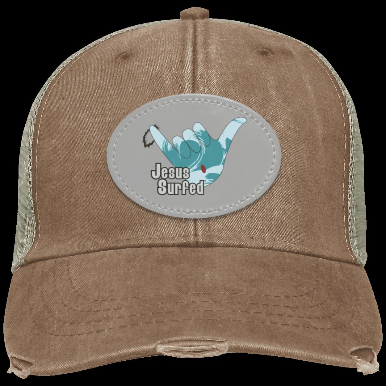 Aloha Spirit - Distressed Ollie Cap - Oval Patch - Jesus Surfed Apparel Co.