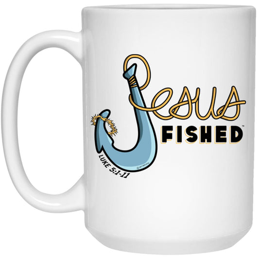 Big Hook - 15oz White Mug - Jesus Surfed Apparel Co.
