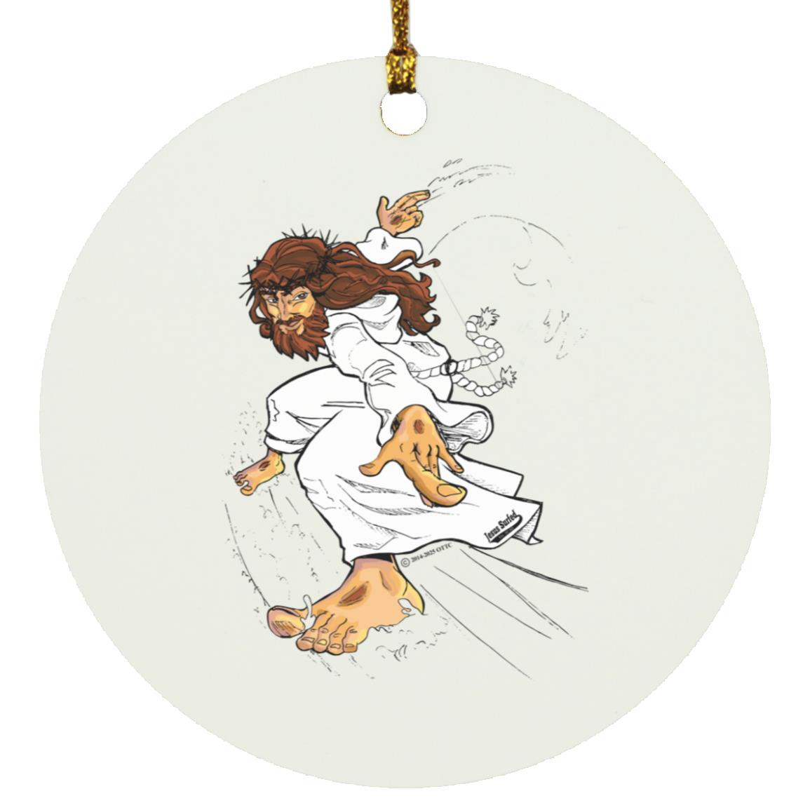Big Jesus - Circle Ornament - Jesus Surfed Apparel Co.