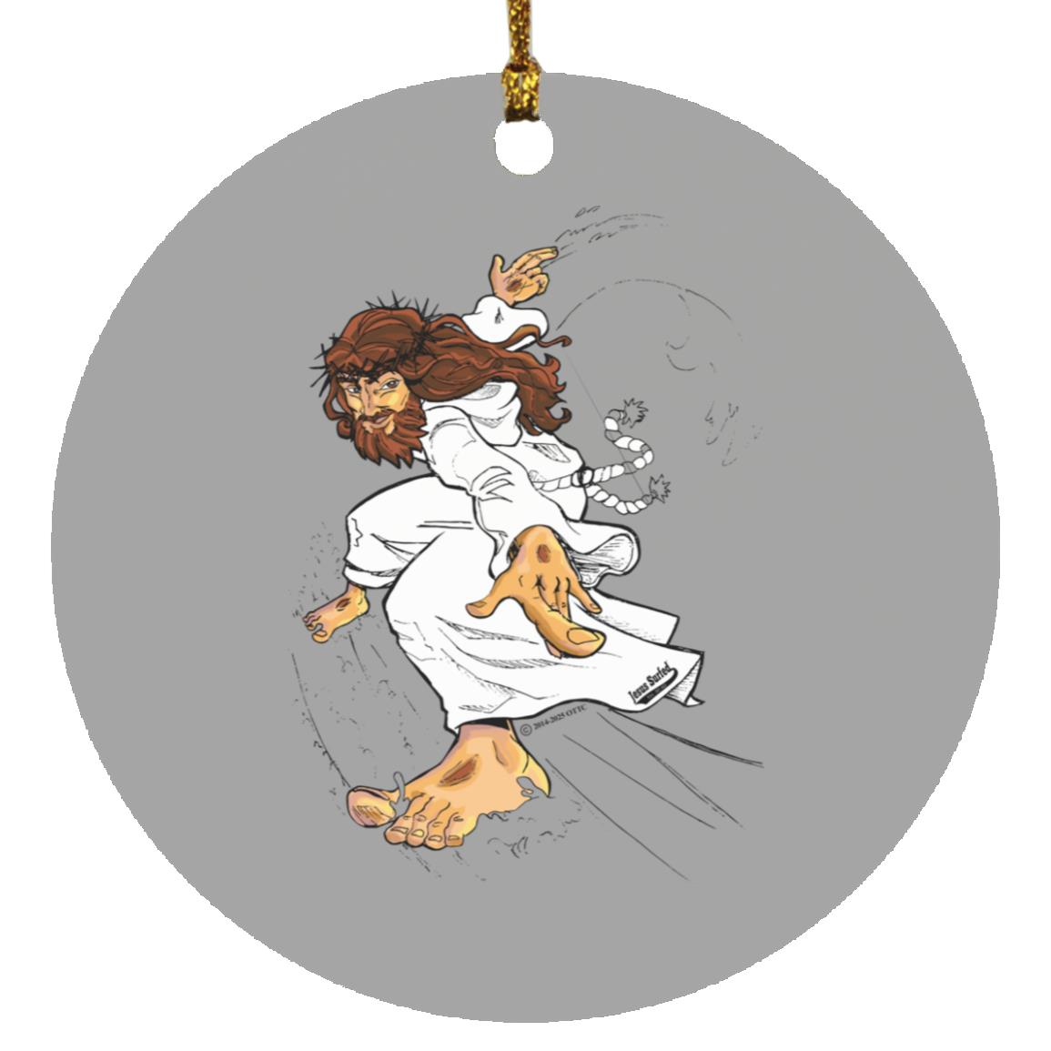 Big Jesus - Circle Ornament - Jesus Surfed Apparel Co.