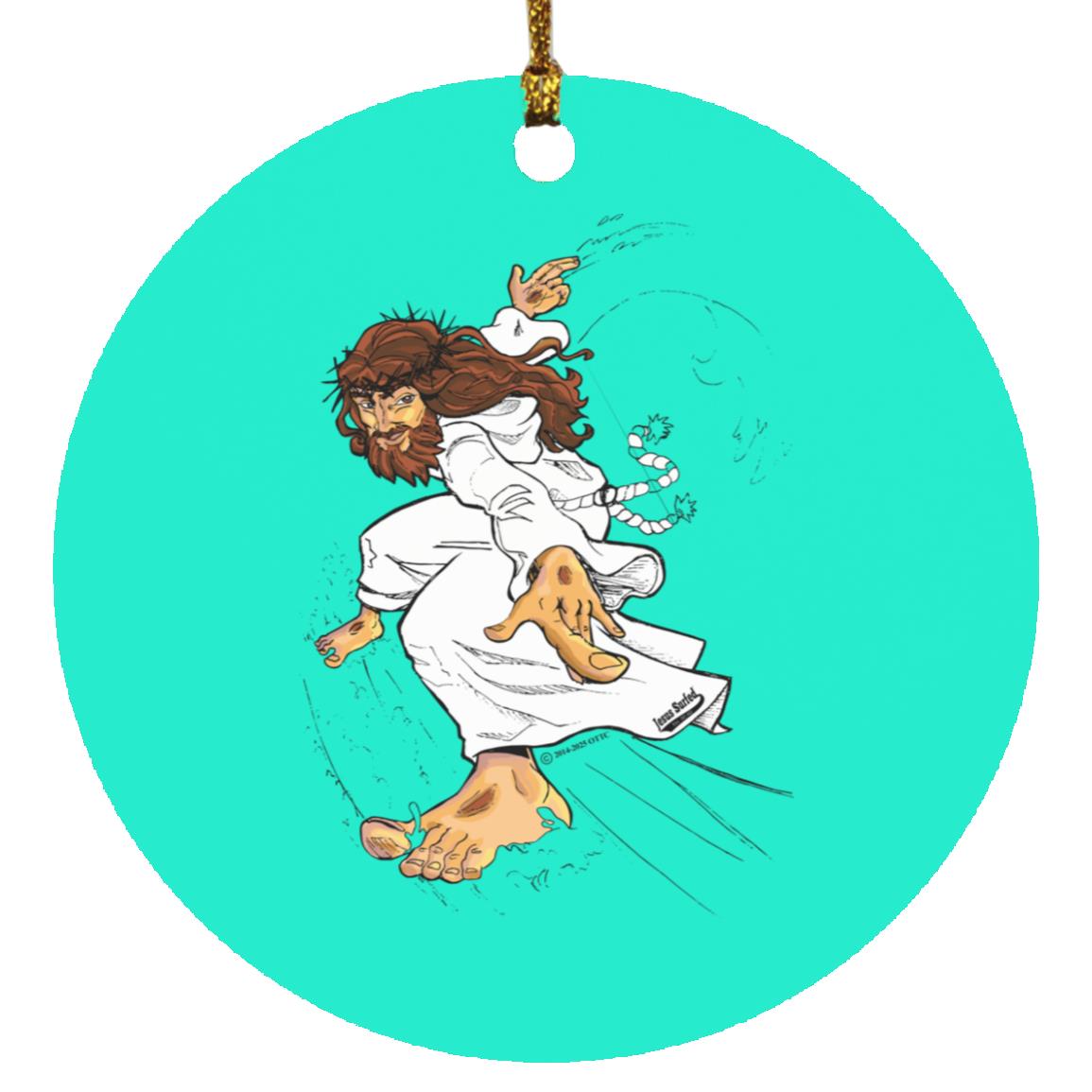 Big Jesus - Circle Ornament - Jesus Surfed Apparel Co.