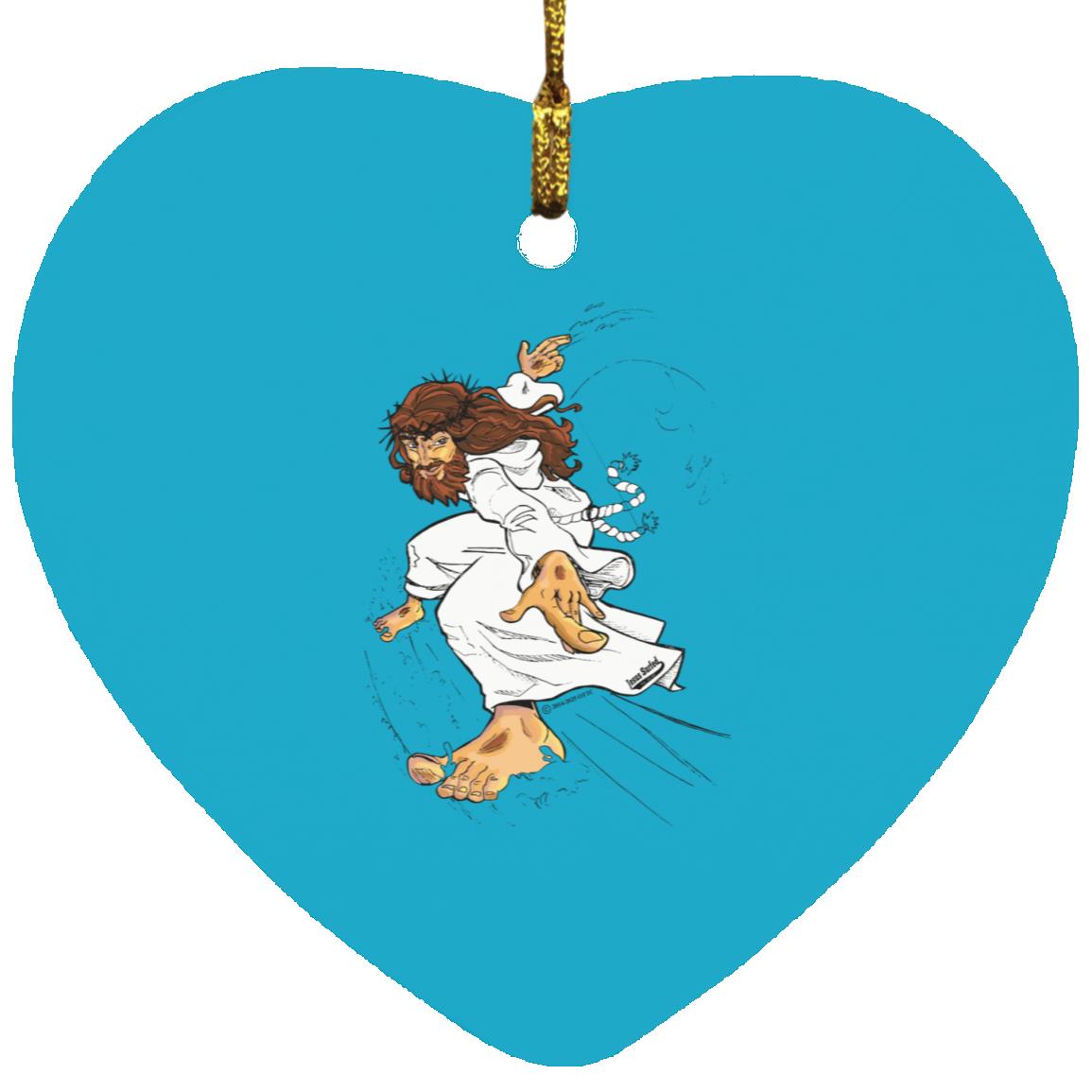 Big Jesus - Heart Ornament - Jesus Surfed Apparel Co.