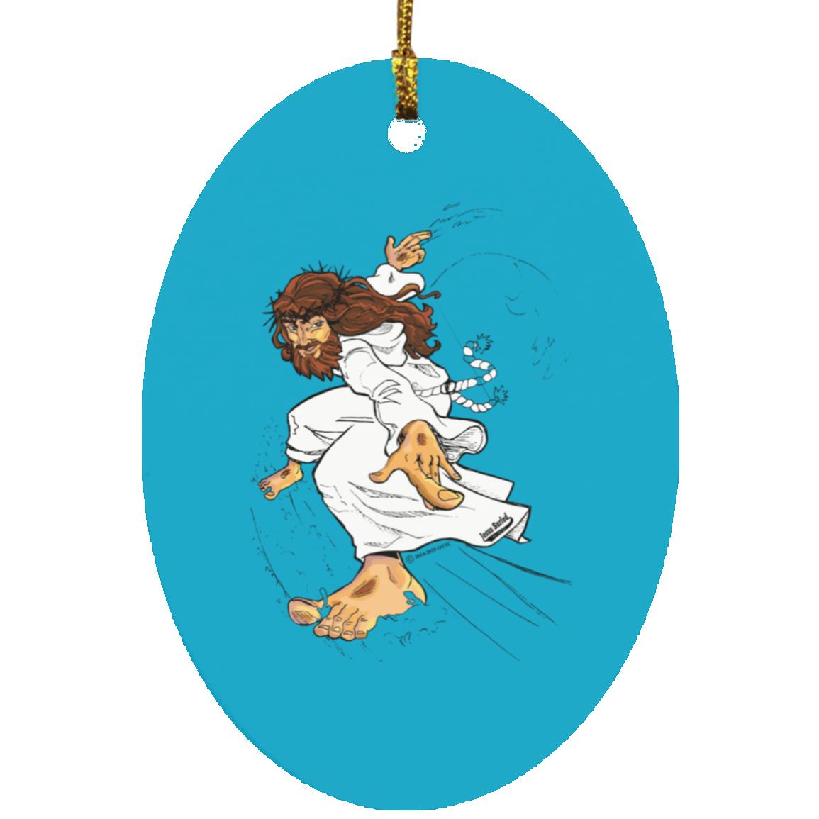 Big Jesus - Oval Ornament - Jesus Surfed Apparel Co.