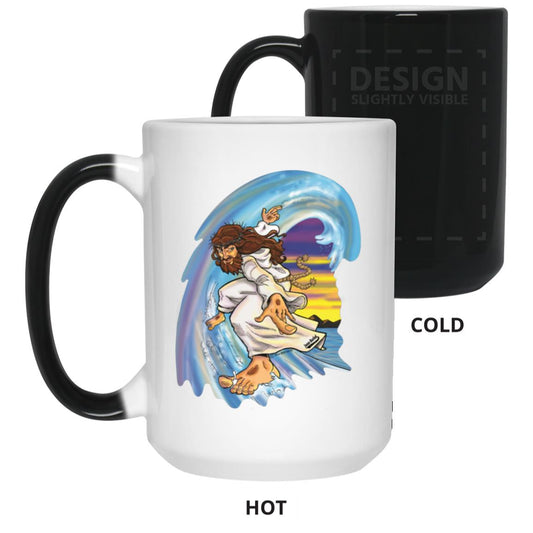 Big Jesus Wave - 15oz Color Changing Mug - Jesus Surfed Apparel Co.