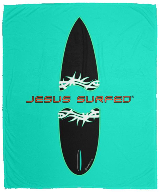 Broken Board - Cozy Plush Fleece Blanket - 50x60 - Jesus Surfed Apparel Co.
