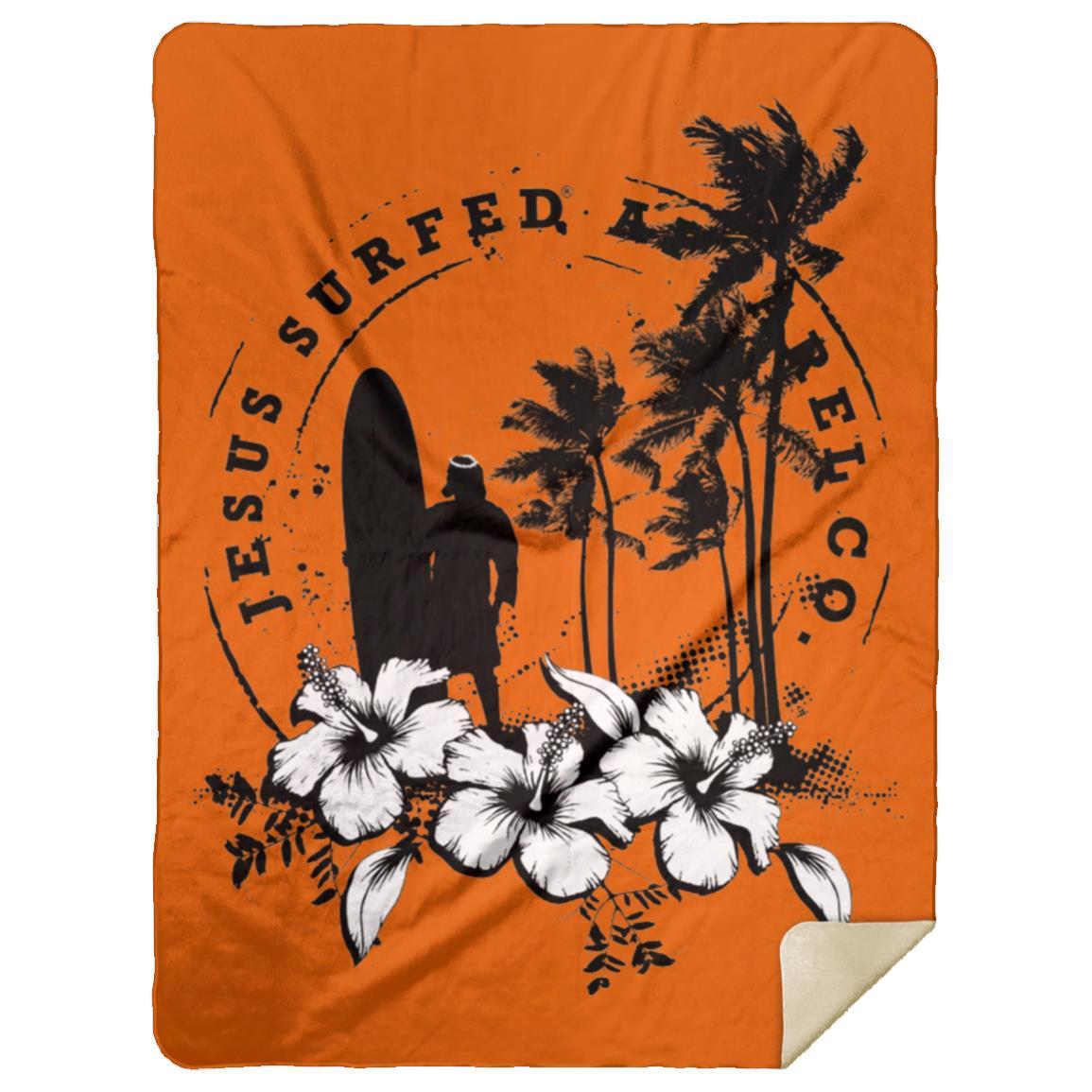Jesus Surfed Apparel - Premium Mink Sherpa Blanket 60x80
