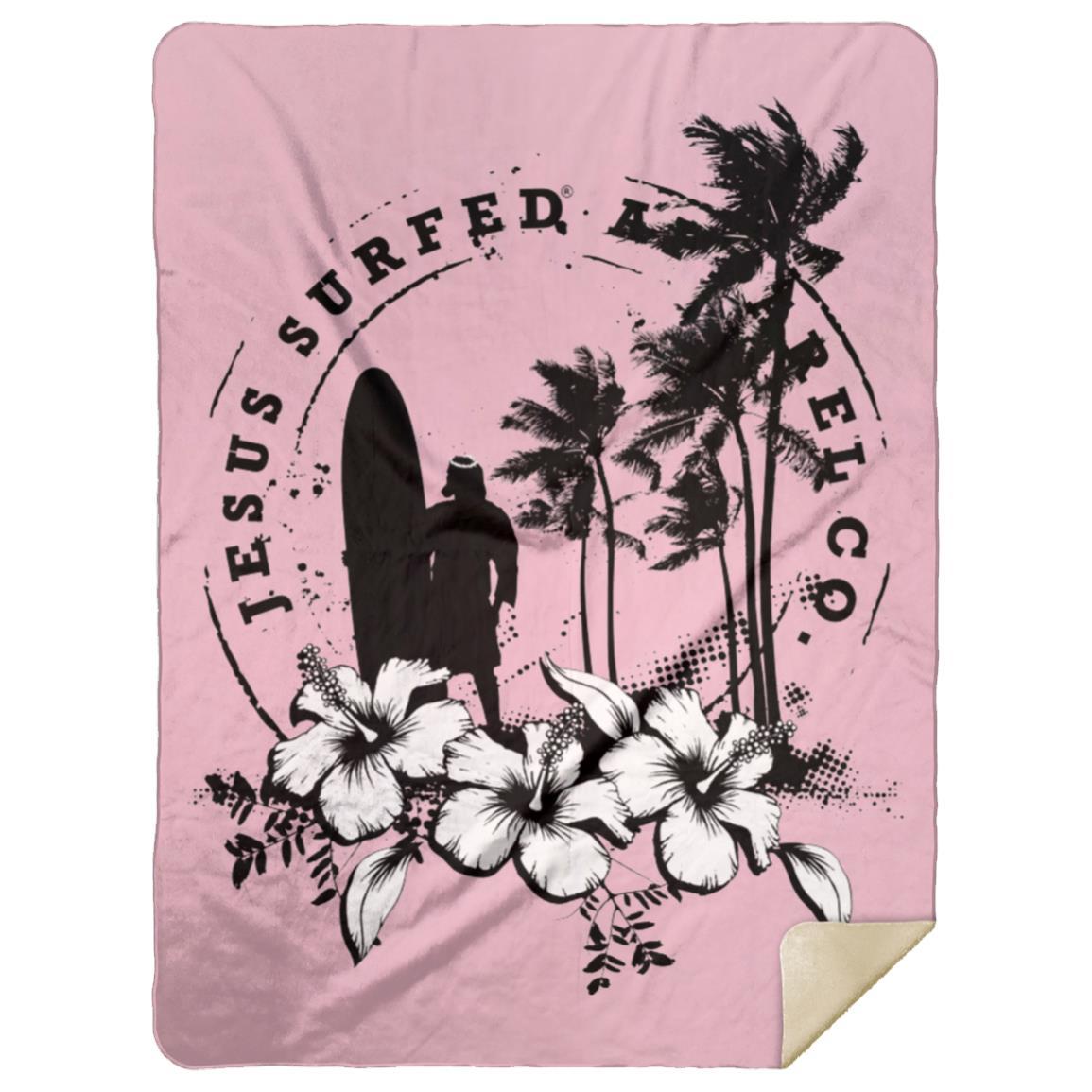 Jesus Surfed Apparel - Premium Mink Sherpa Blanket 60x80