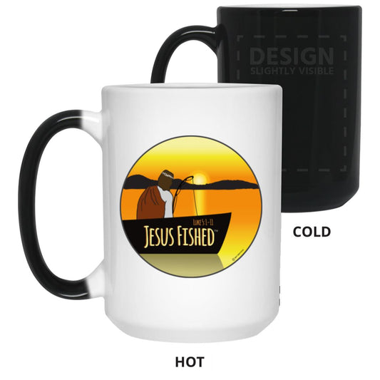 Cast the Line - 15oz Color Changing Mug - Jesus Surfed Apparel Co.