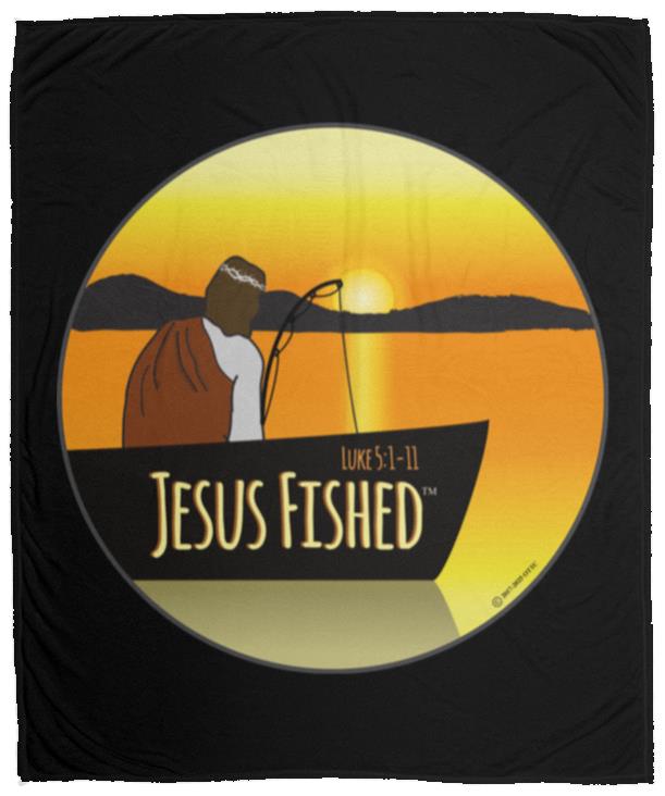 Cast the Line - Cozy Plush Fleece Blanket - 50x60 - Jesus Surfed Apparel Co.