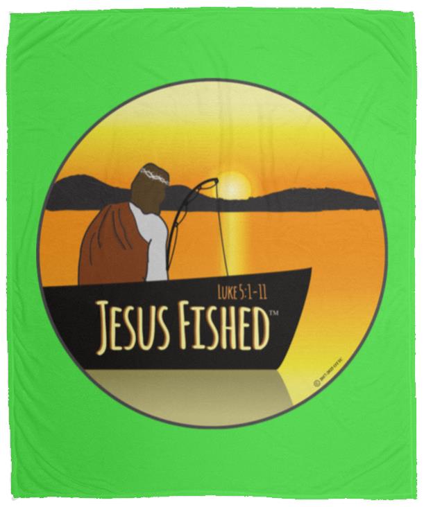 Cast the Line - Cozy Plush Fleece Blanket - 50x60 - Jesus Surfed Apparel Co.