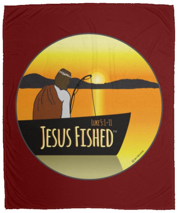 Cast the Line - Cozy Plush Fleece Blanket - 50x60 - Jesus Surfed Apparel Co.