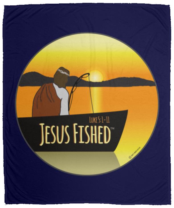 Cast the Line - Cozy Plush Fleece Blanket - 50x60 - Jesus Surfed Apparel Co.