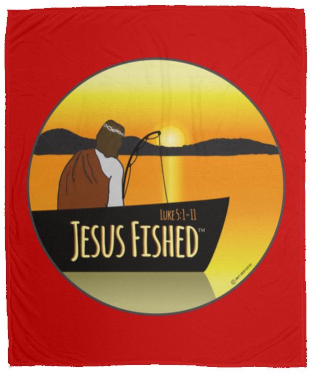 Cast the Line - Cozy Plush Fleece Blanket - 50x60 - Jesus Surfed Apparel Co.