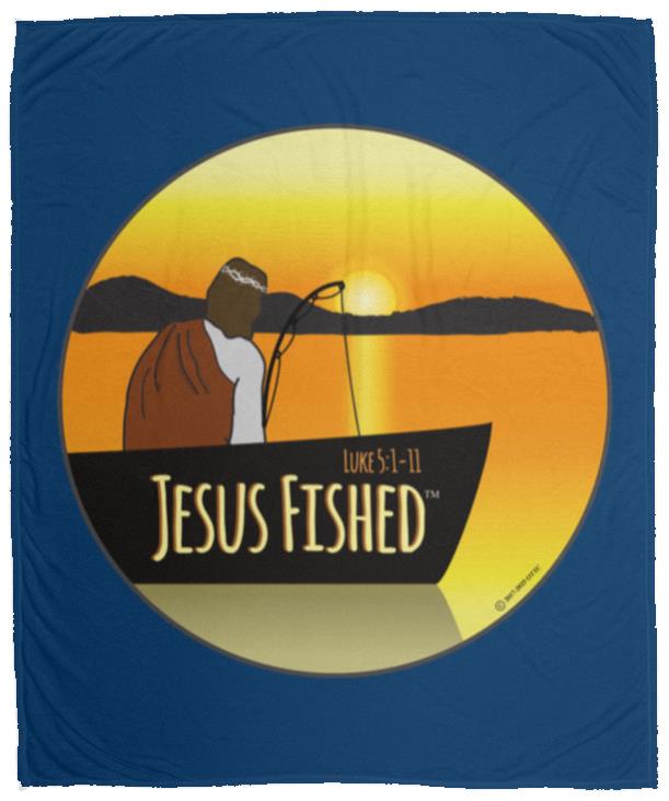 Cast the Line - Cozy Plush Fleece Blanket - 50x60 - Jesus Surfed Apparel Co.