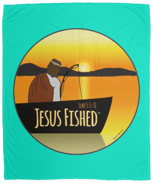 Cast the Line - Cozy Plush Fleece Blanket - 50x60 - Jesus Surfed Apparel Co.