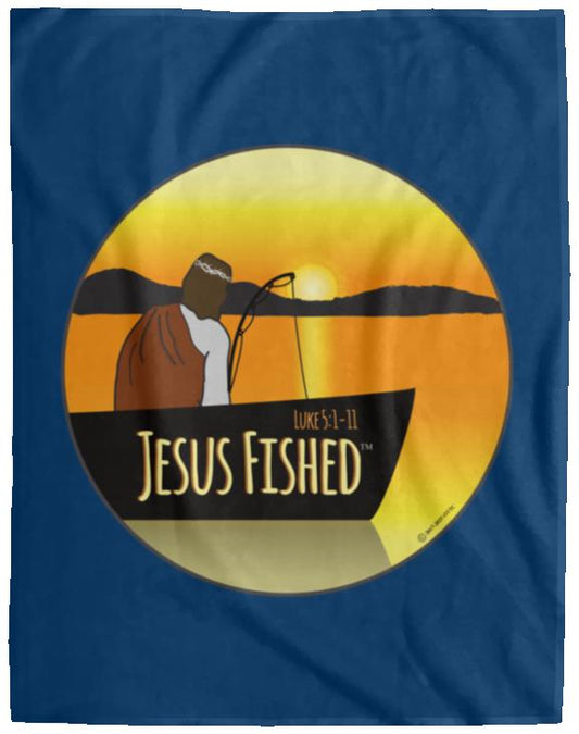Cast the Line - Cozy Plush Fleece Blanket - 60x80 - Jesus Surfed Apparel Co.