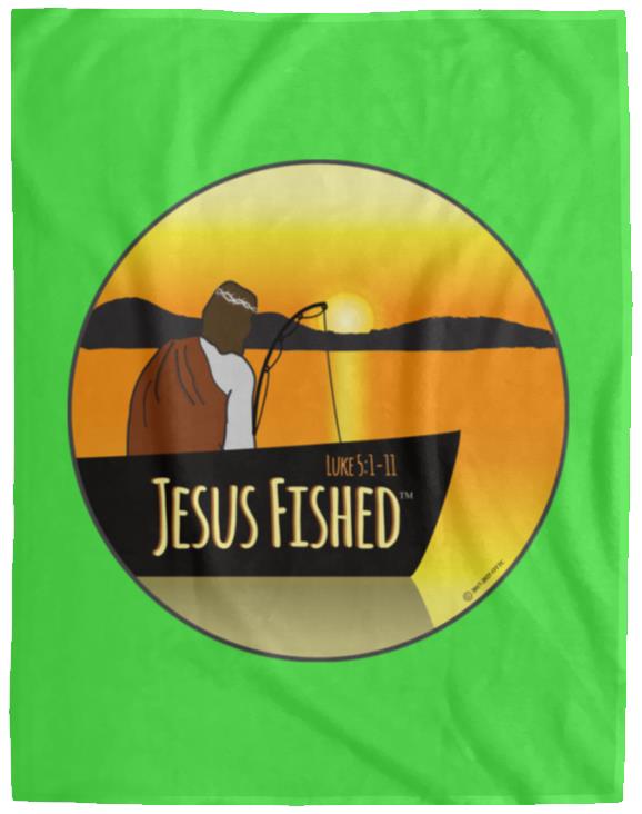 Cast the Line - Cozy Plush Fleece Blanket - 60x80 - Jesus Surfed Apparel Co.
