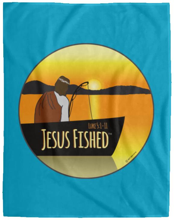 Cast the Line - Cozy Plush Fleece Blanket - 60x80 - Jesus Surfed Apparel Co.
