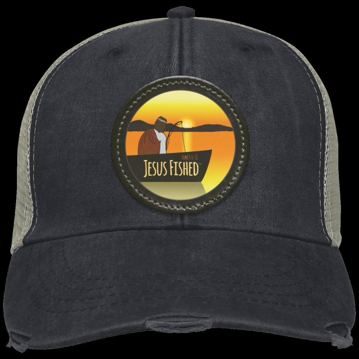 Cast the Line - Distressed Ollie Cap - Circle Patch - Jesus Surfed Apparel Co.