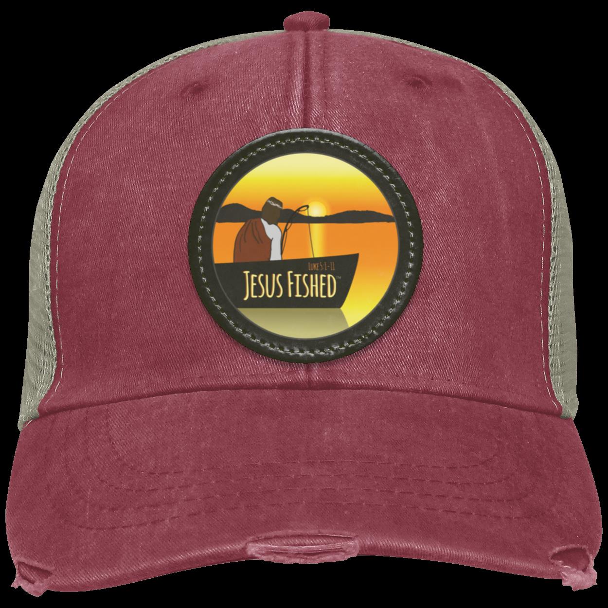 Cast the Line - Distressed Ollie Cap - Circle Patch - Jesus Surfed Apparel Co.