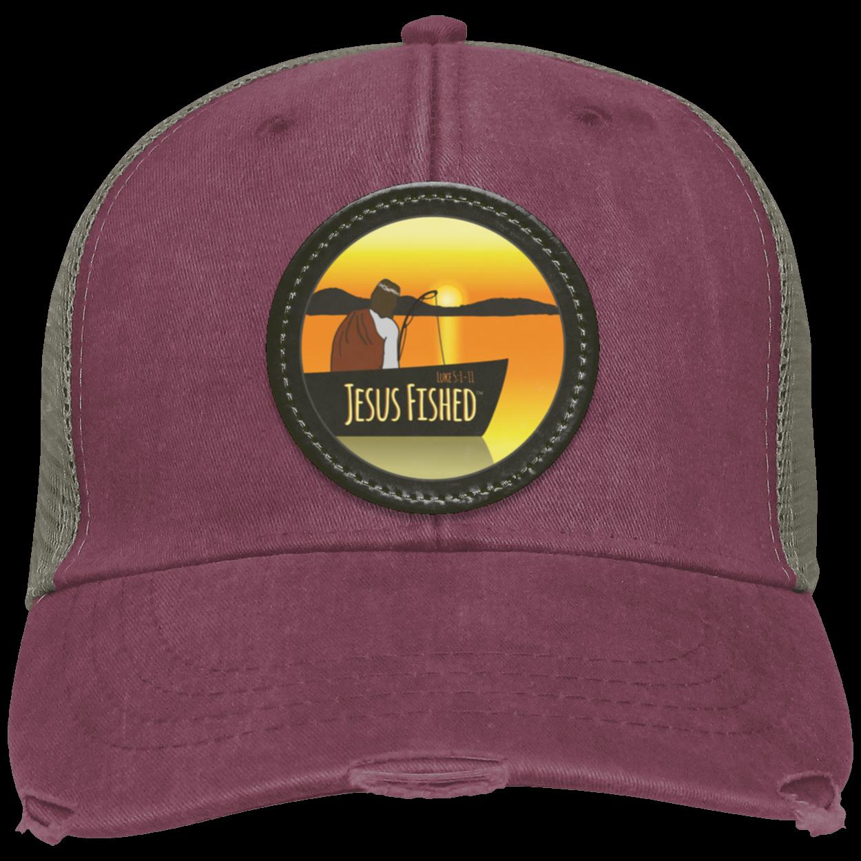 Cast the Line - Distressed Ollie Cap - Circle Patch - Jesus Surfed Apparel Co.