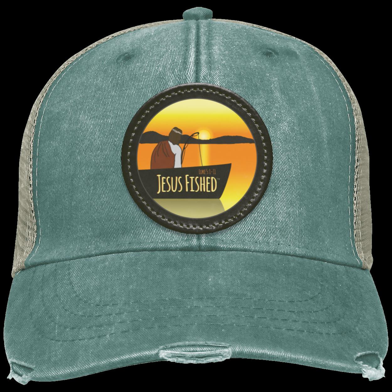 Cast the Line - Distressed Ollie Cap - Circle Patch - Jesus Surfed Apparel Co.