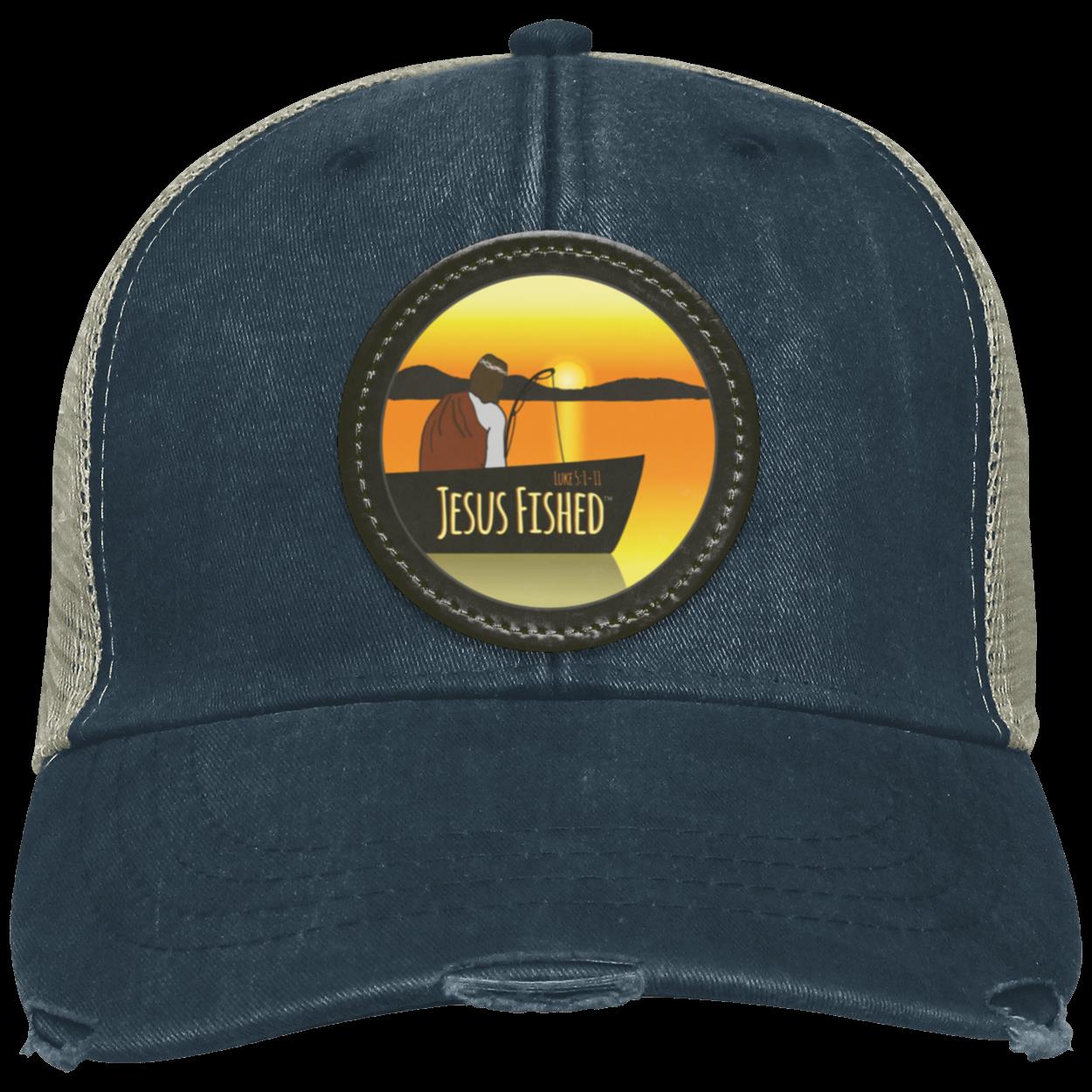 Cast the Line - Distressed Ollie Cap - Circle Patch - Jesus Surfed Apparel Co.