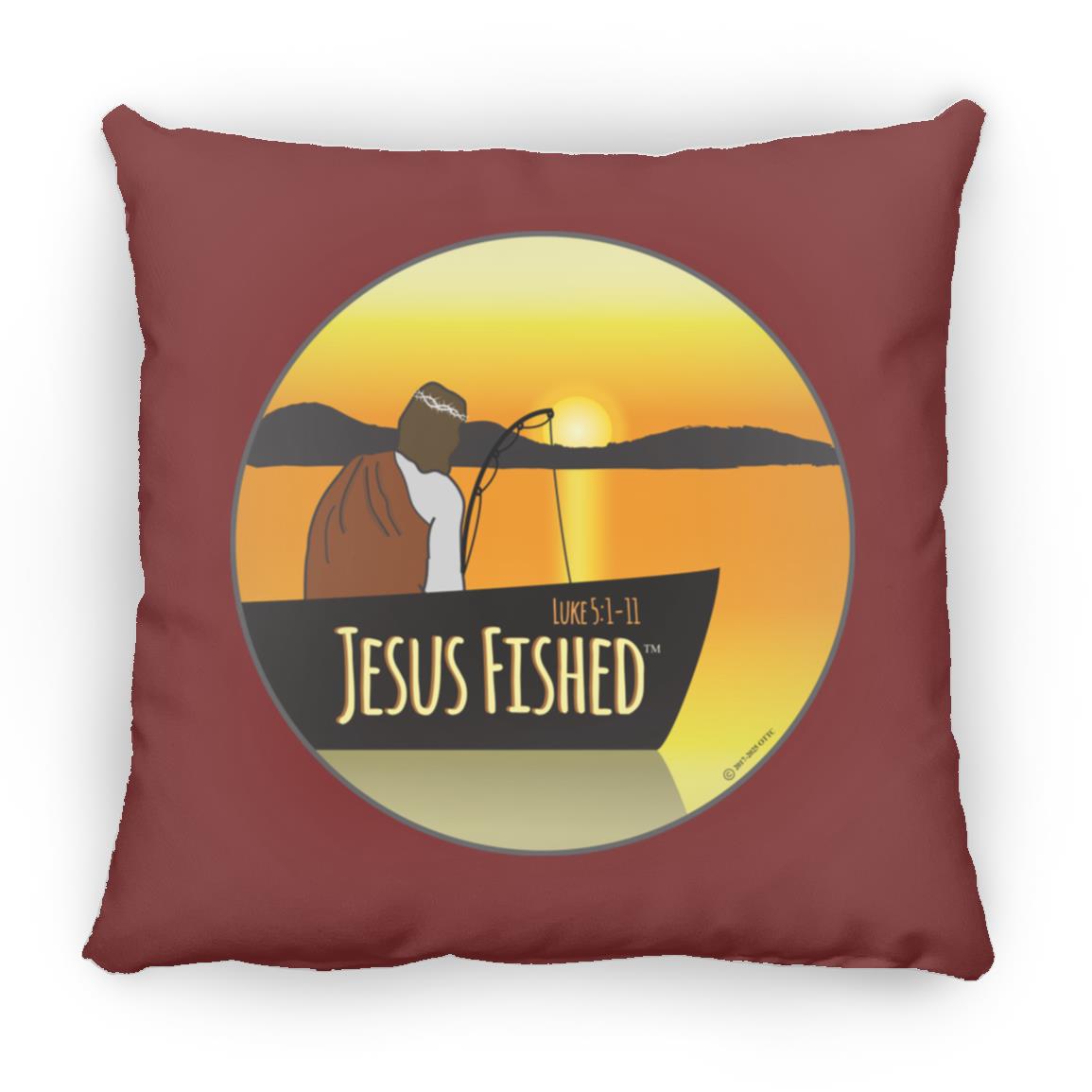 Cast the Line - Large Square Pillow - Jesus Surfed Apparel Co.