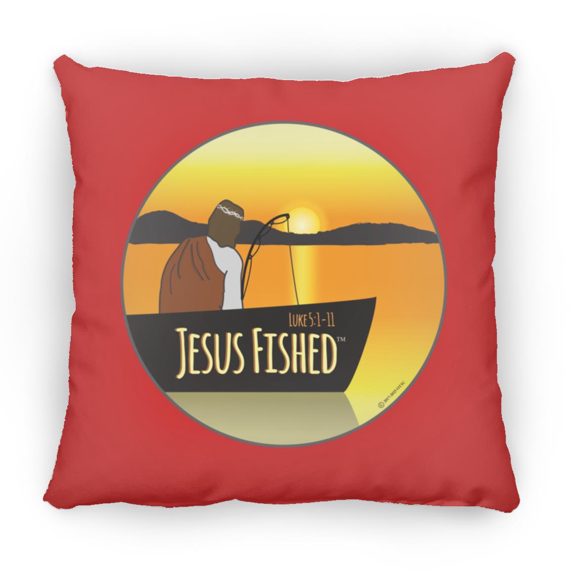Cast the Line - Large Square Pillow - Jesus Surfed Apparel Co.