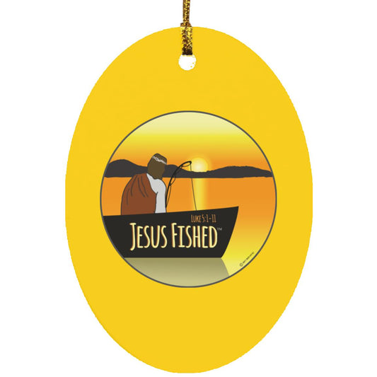 Cast the Line - Oval Ornament - Jesus Surfed Apparel Co.