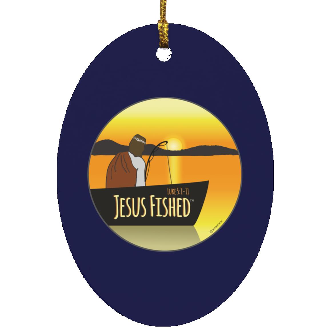Cast the Line - Oval Ornament - Jesus Surfed Apparel Co.