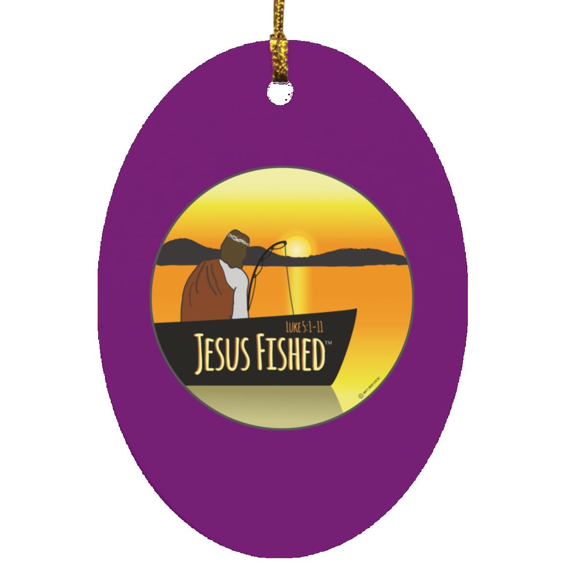 Cast the Line - Oval Ornament - Jesus Surfed Apparel Co.