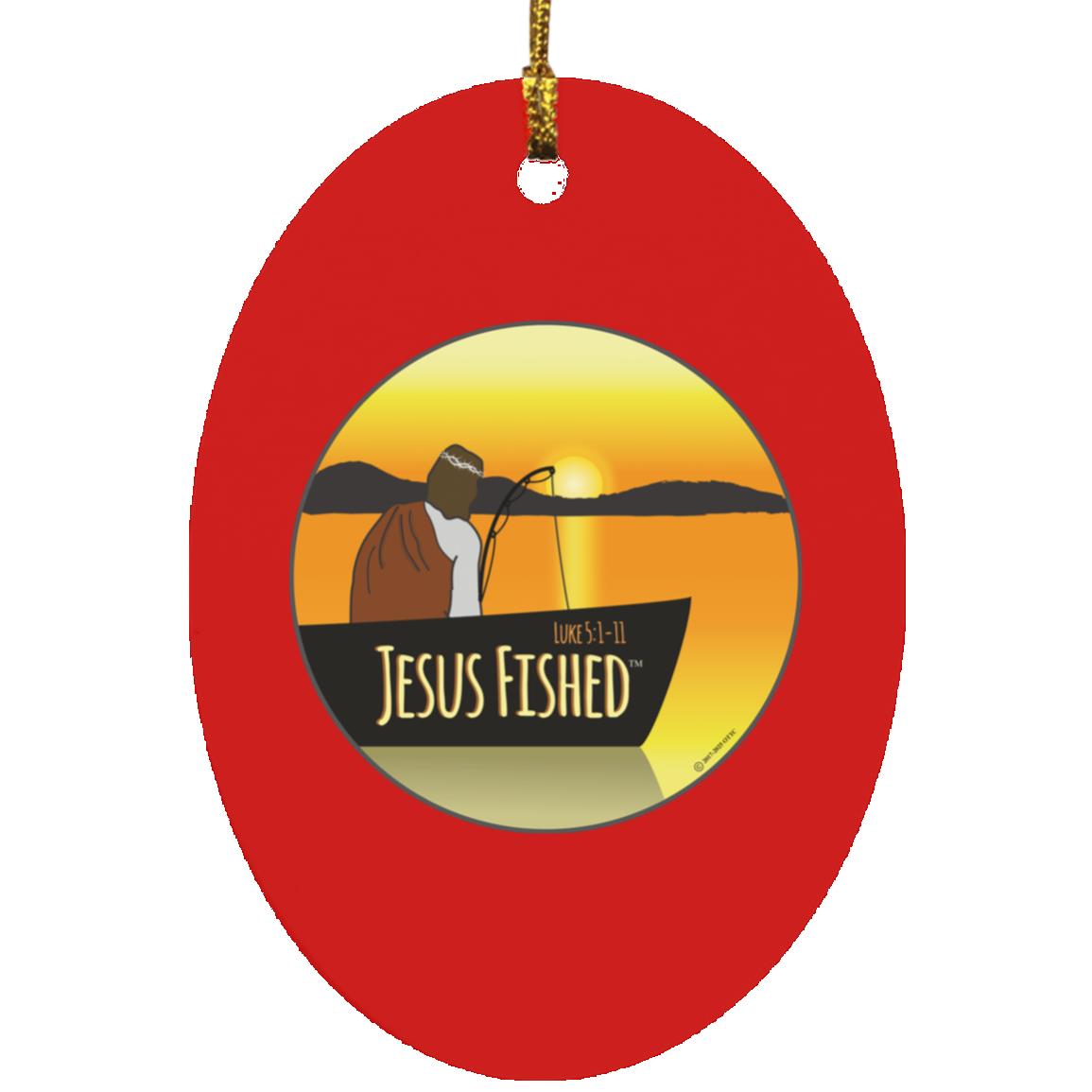 Cast the Line - Oval Ornament - Jesus Surfed Apparel Co.