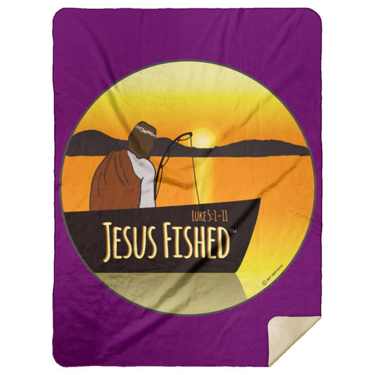 Cast the Line - Premium Mink Sherpa Blanket 60x80 - Jesus Surfed Apparel Co.