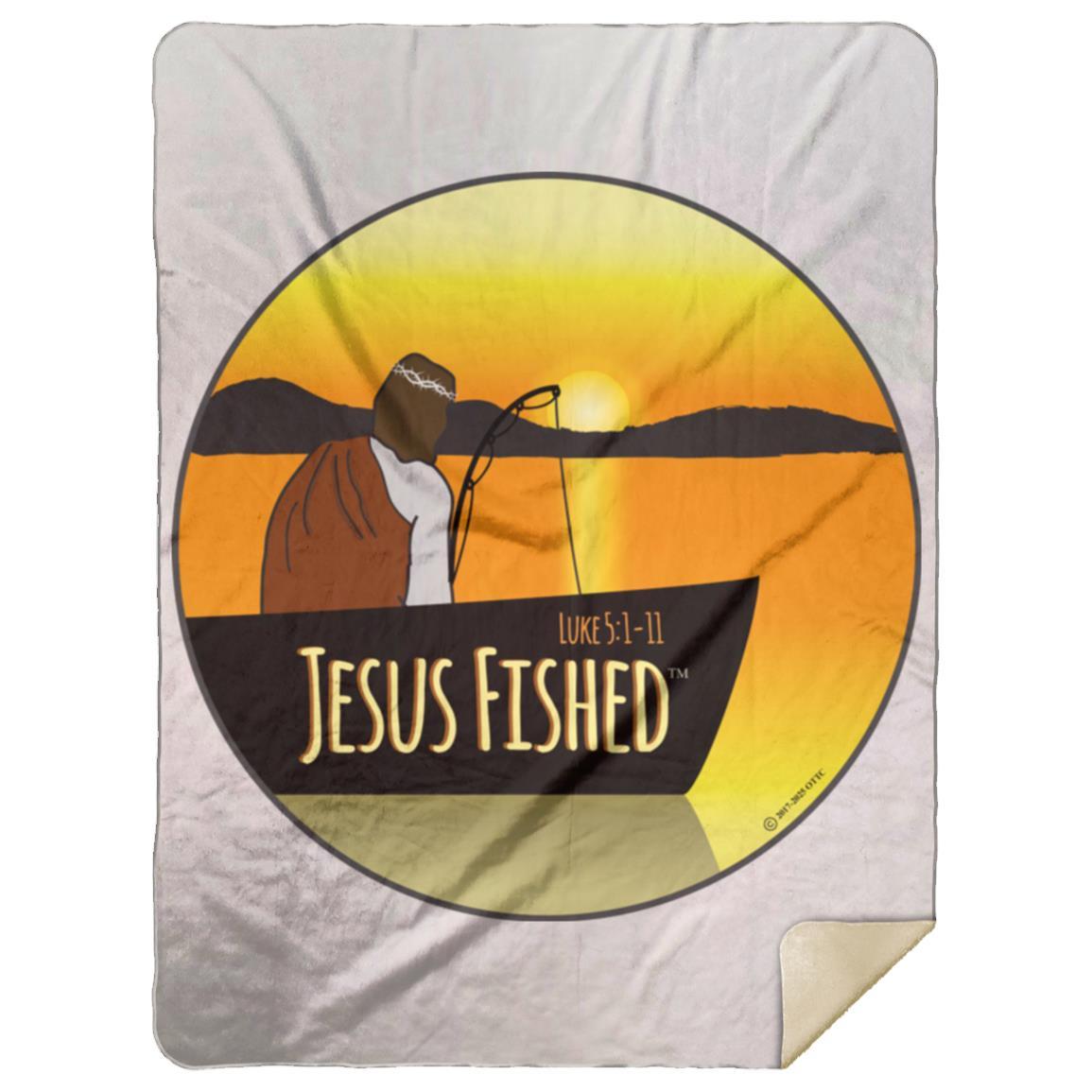 Cast the Line - Premium Mink Sherpa Blanket 60x80 - Jesus Surfed Apparel Co.
